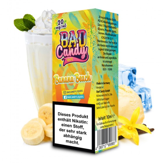 Banana Beach Nic Salt Liquid - Bad Candy Vape