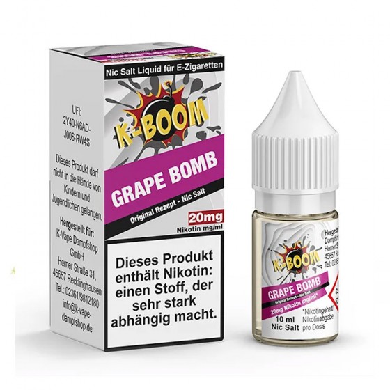 Grape Bomb Original Rezept Nic Salt 10ml 20mg - K-Boom
