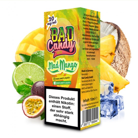 Mad Mango Nic Salt Liquid - Bad Candy Vape