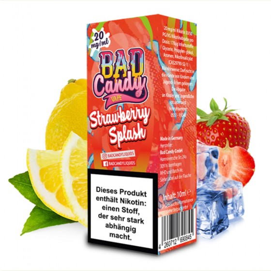 Strawberry Splash Nic Salt Liquid - Bad Candy Vape